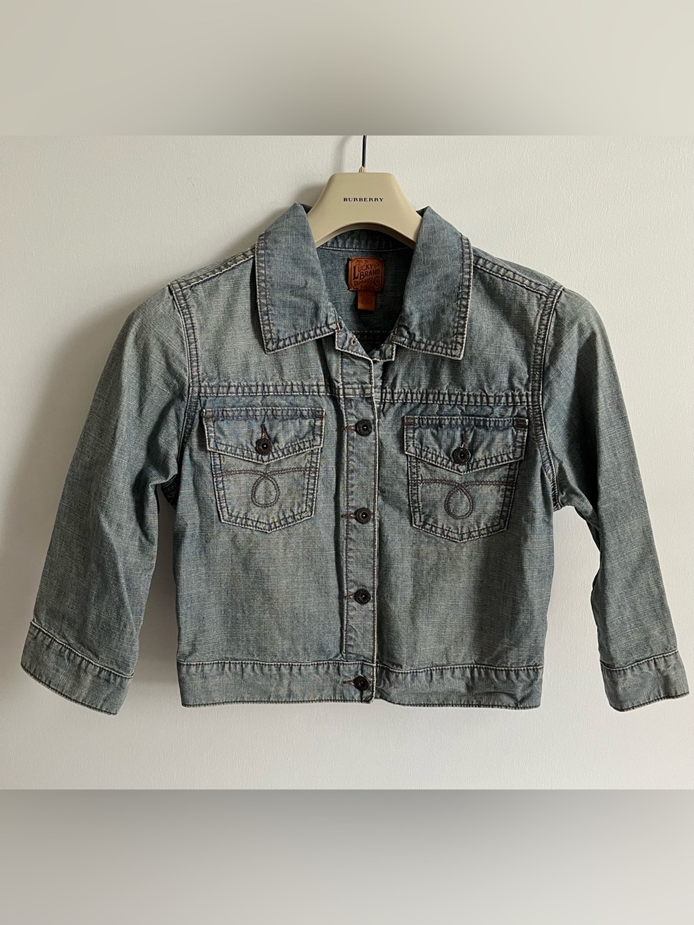 Lucky Brand Dungaree light wash crop denim jacket